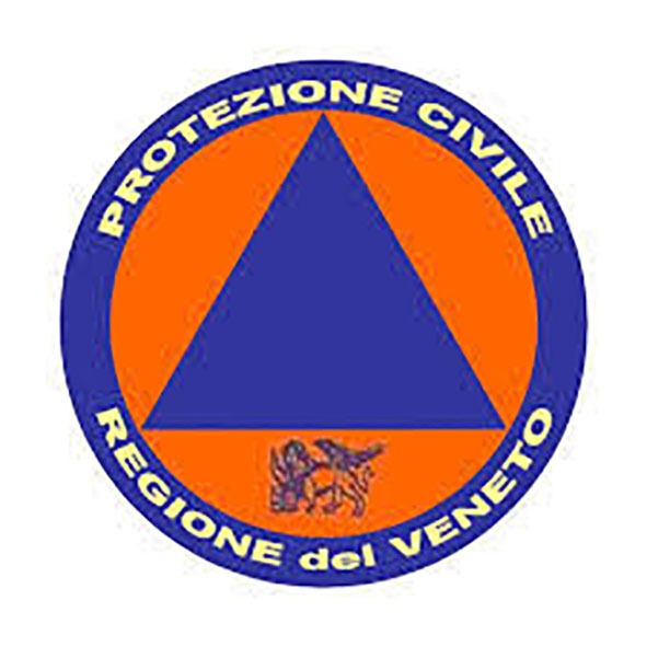 Un logo blu e arancione con la scritta "protezione civile".