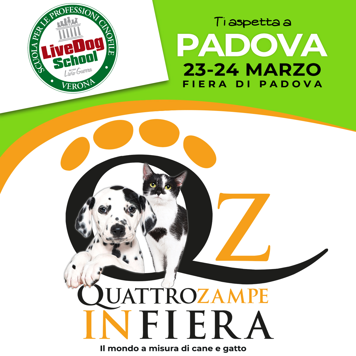 Al momento stai visualizzando La LiveDog School parteciperà a “4zampe in fiera”